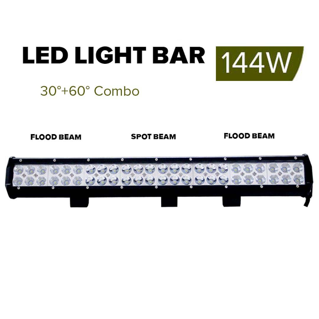 NNEAGS 2X 23inch 144W Cree Led Light Bar Spot Flood Light 4x4 Offroad Work Ute Atv 12v 24v