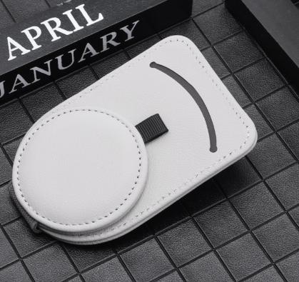 NNEDSZ Grey Multifunctional Car Sun Visor Glasses Clip with Card Holder - Compact and Convenient