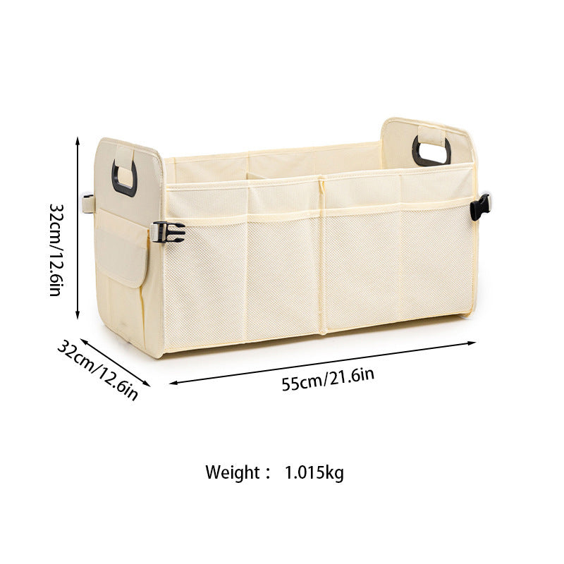 NNEDSZ Pink Foldable Car Storage Organizer Basket - 55x32x32cm with Handles, Easy to Fold