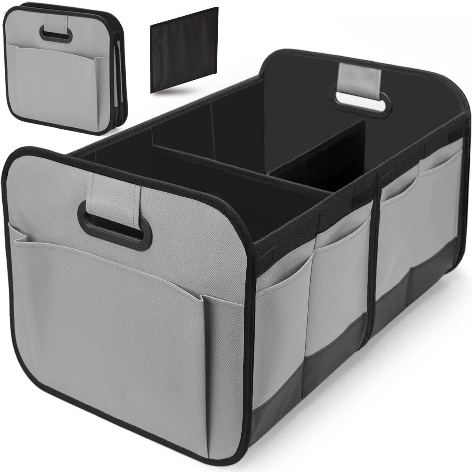 NNEDSZ Foldable Fabric Car Trunk Organizer - Collapsible Storage Box for Vehicle Organization 60x37x31cm